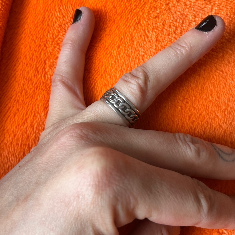 Silver Chain Link Ring - image 3